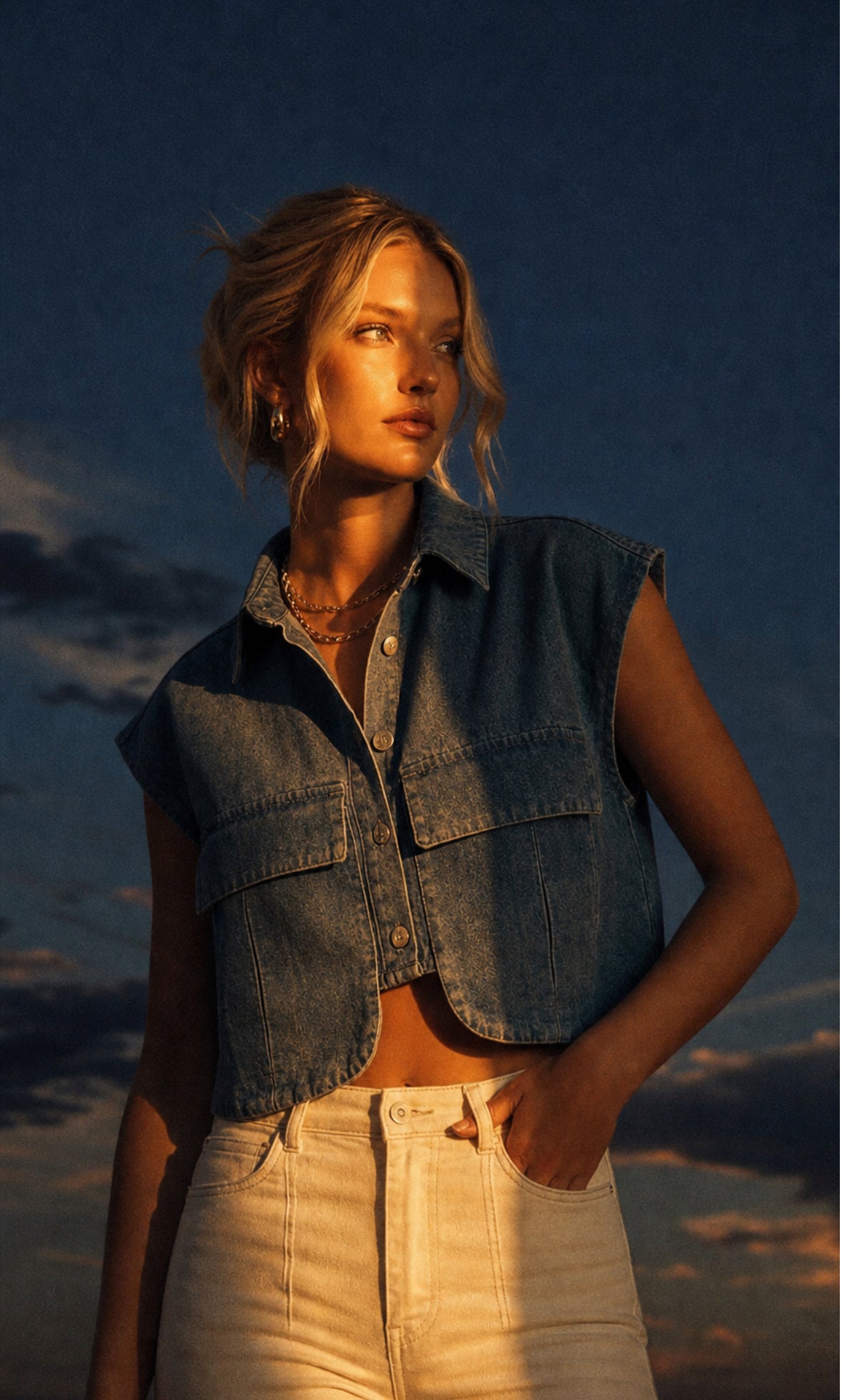 cropped denim top