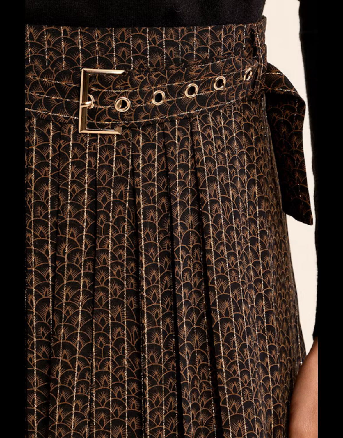Black Faustine woven skirt