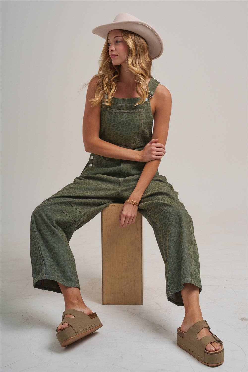 VINTAGE LEOPARD OVERALL JUMPSUIT - MOCHA