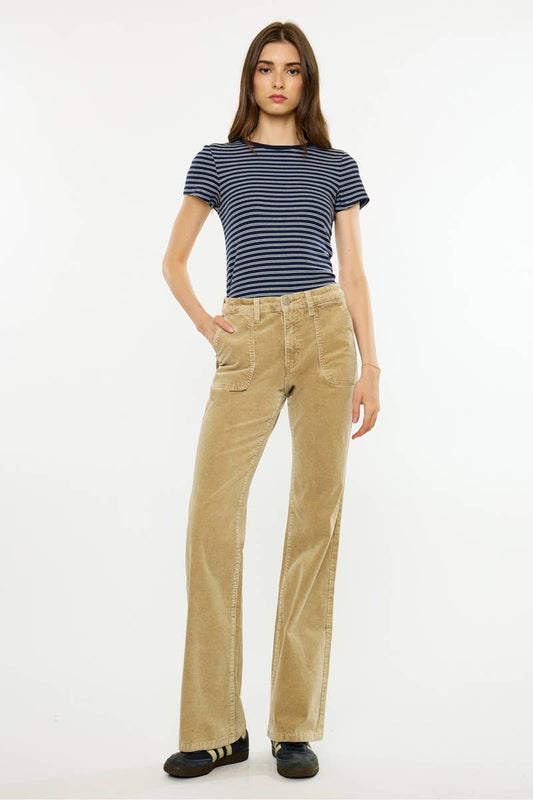 HIGH RISE WIDE FLARE-TAUPE 5/26
