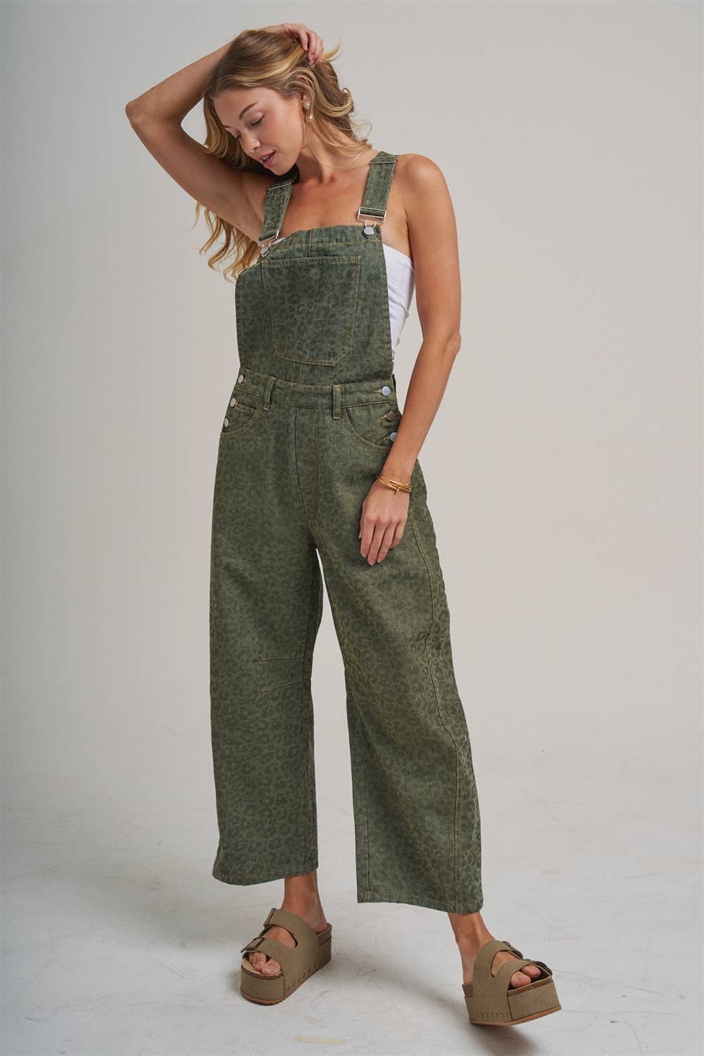 VINTAGE LEOPARD OVERALL JUMPSUIT - MOCHA