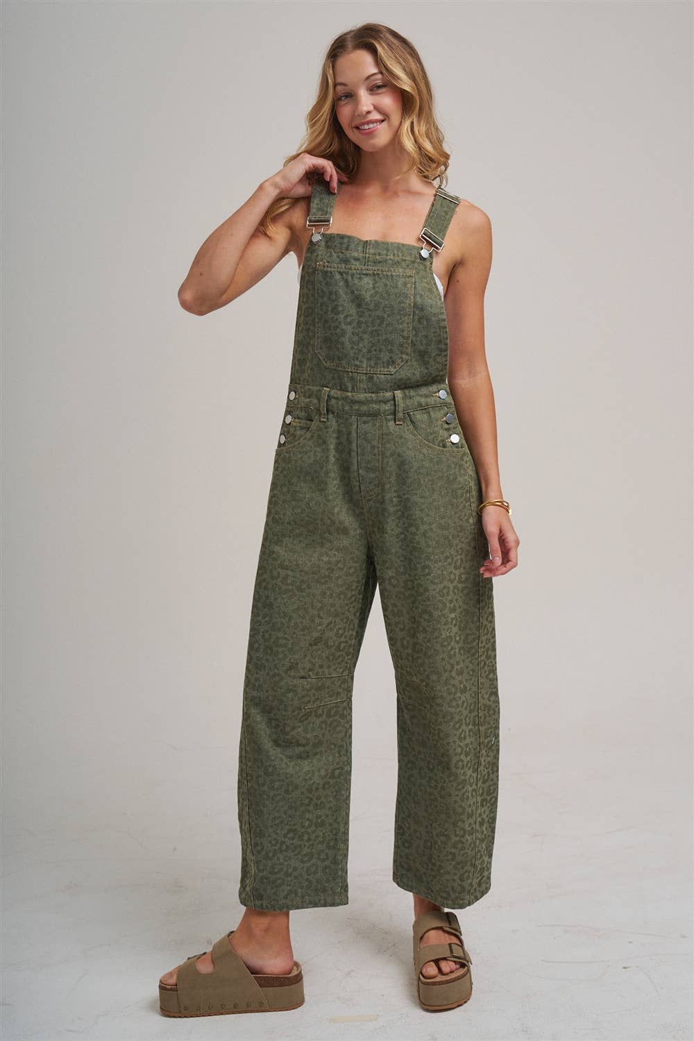 VINTAGE LEOPARD OVERALL JUMPSUIT - MOCHA