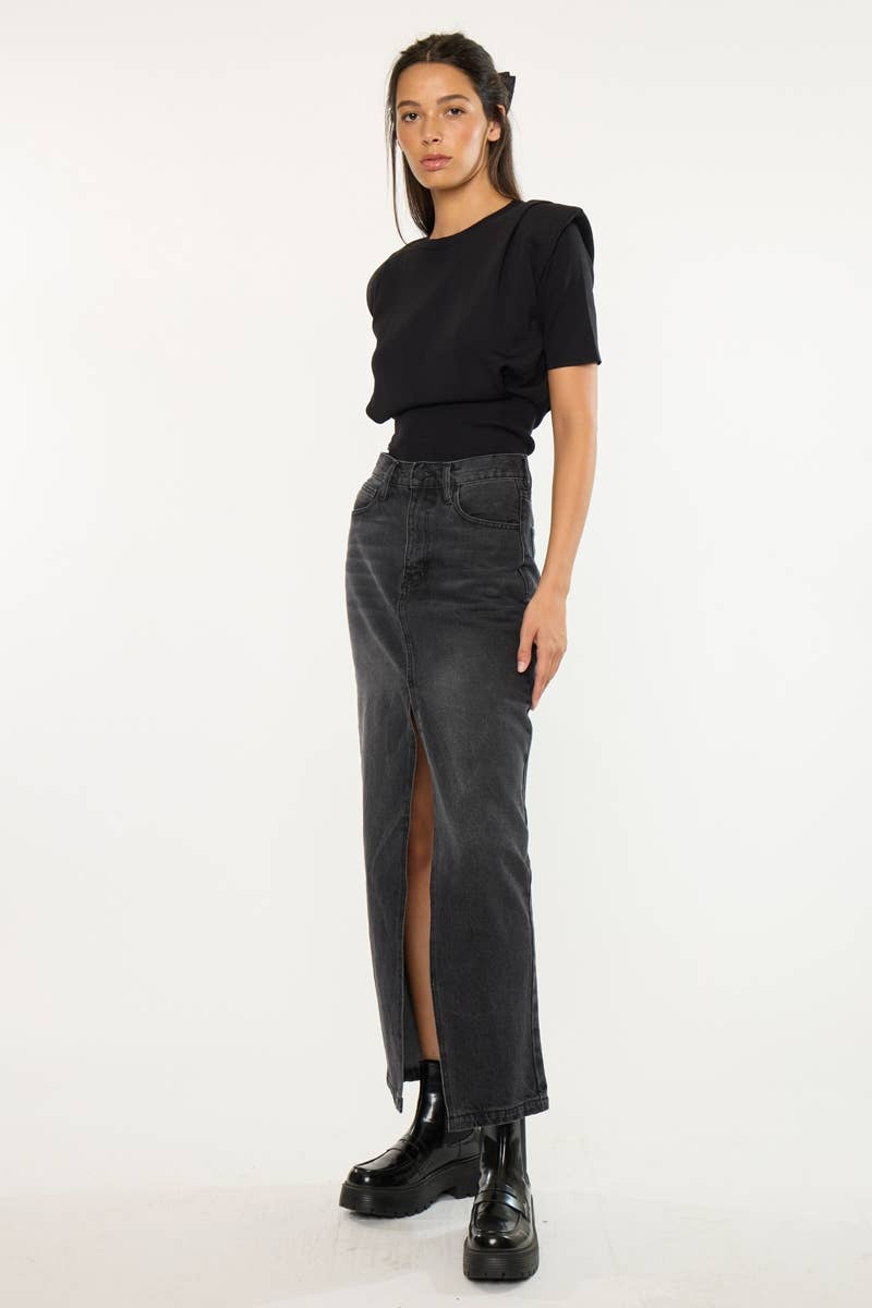 90’S MAXI SKIRT-KC7868BK: BLACK / XL