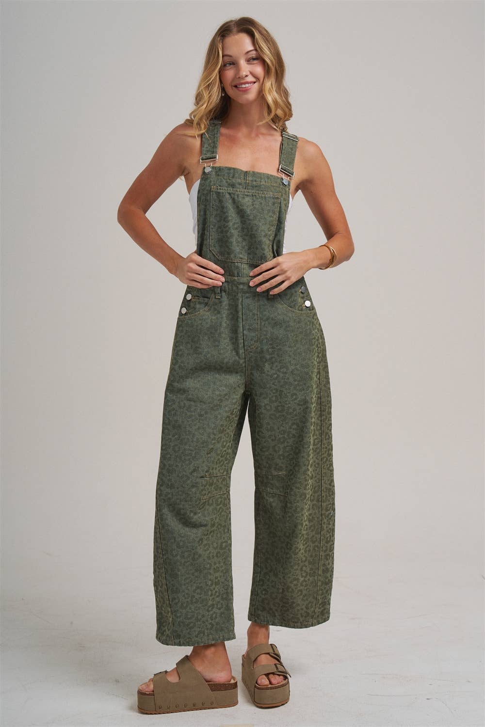 VINTAGE LEOPARD OVERALL JUMPSUIT - MOCHA