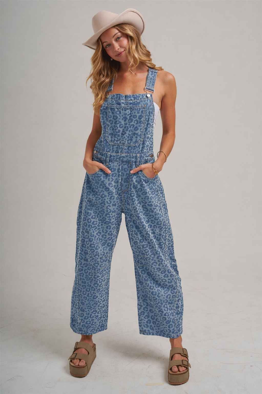 VINTAGE LEOPARD OVERALL JUMPSUIT - MOCHA