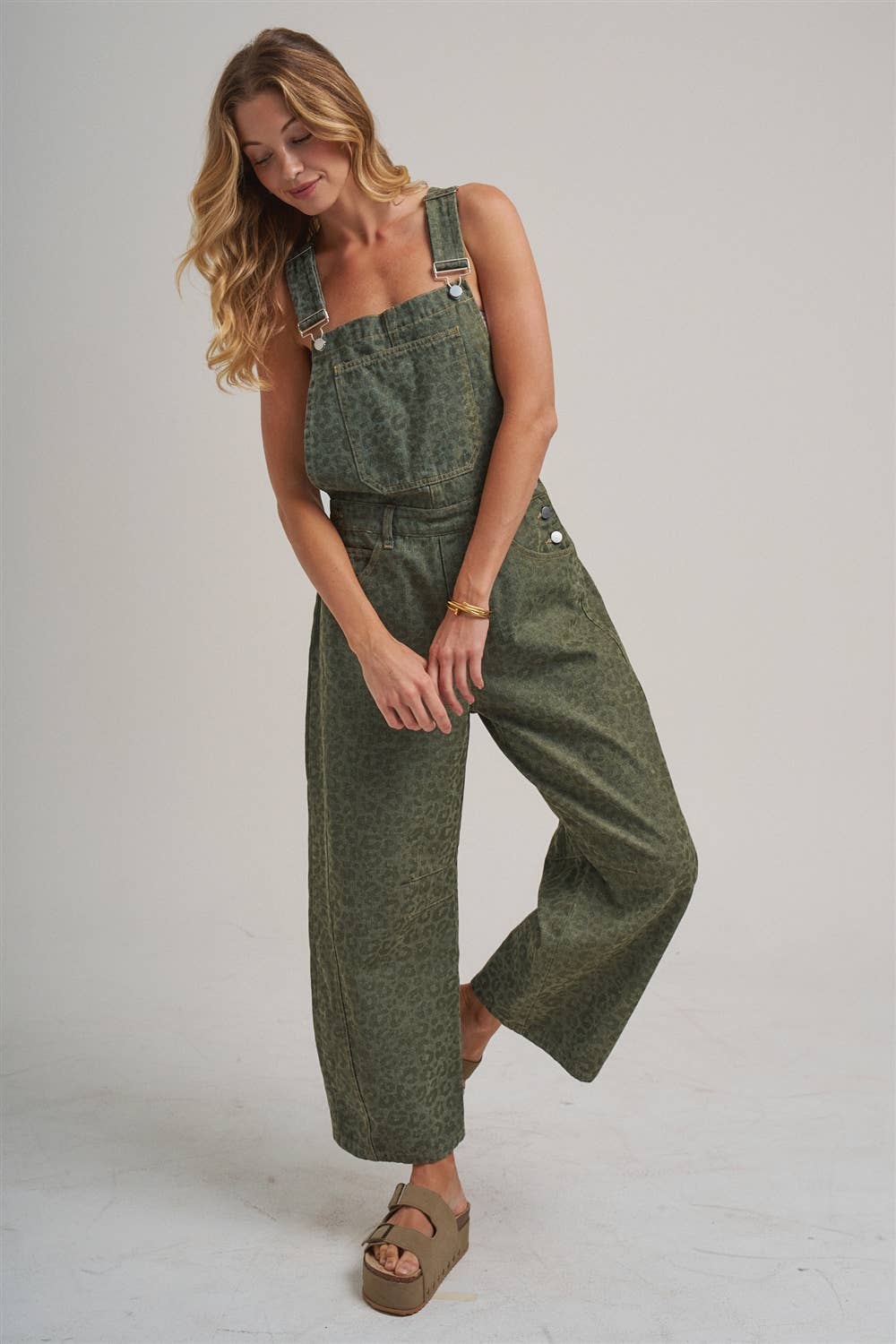 VINTAGE LEOPARD OVERALL JUMPSUIT - MOCHA