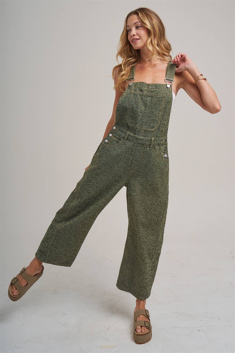 VINTAGE LEOPARD OVERALL JUMPSUIT - MOCHA
