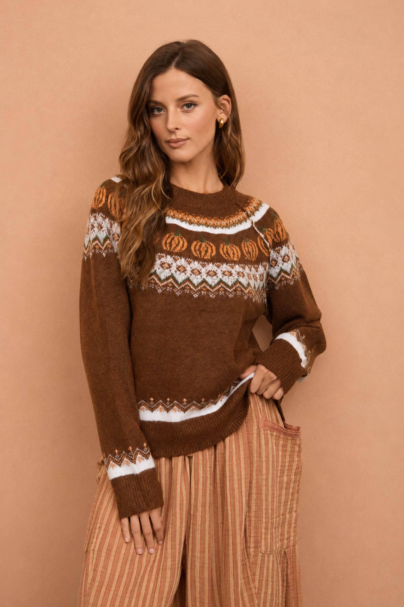 Fall pumpkin sweater : navy