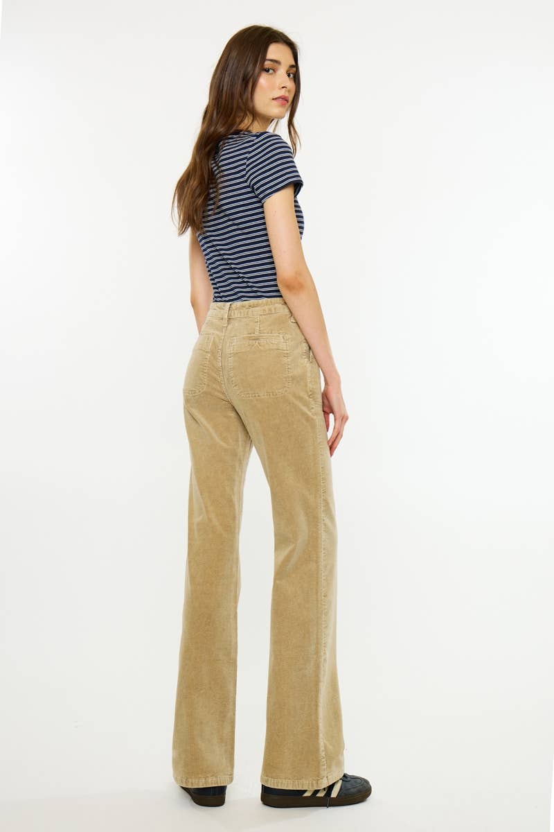 HIGH RISE WIDE FLARE-TAUPE 5/26