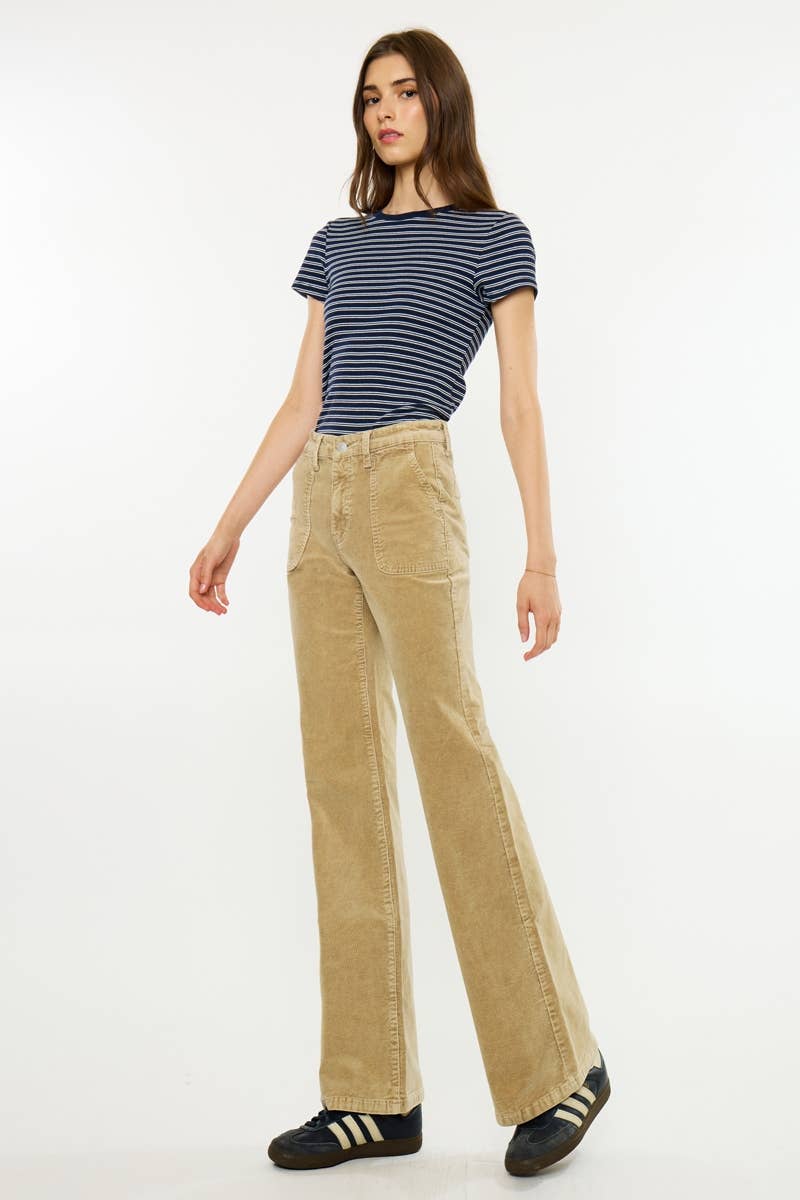 HIGH RISE WIDE FLARE-TAUPE / 0/23