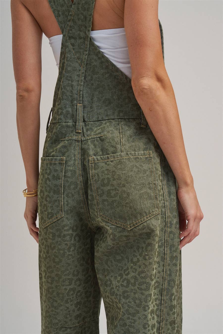 VINTAGE LEOPARD OVERALL JUMPSUIT - MOCHA