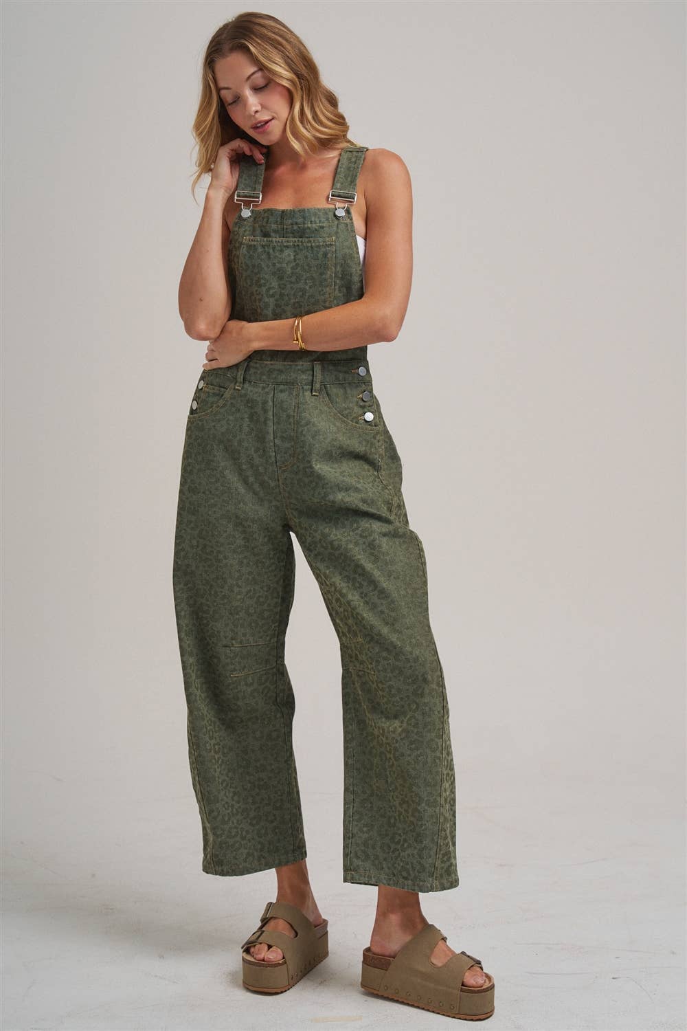 VINTAGE LEOPARD OVERALL JUMPSUIT - MOCHA