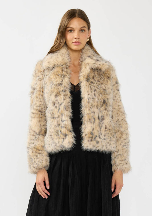 Animal Print Faux Fur Coat