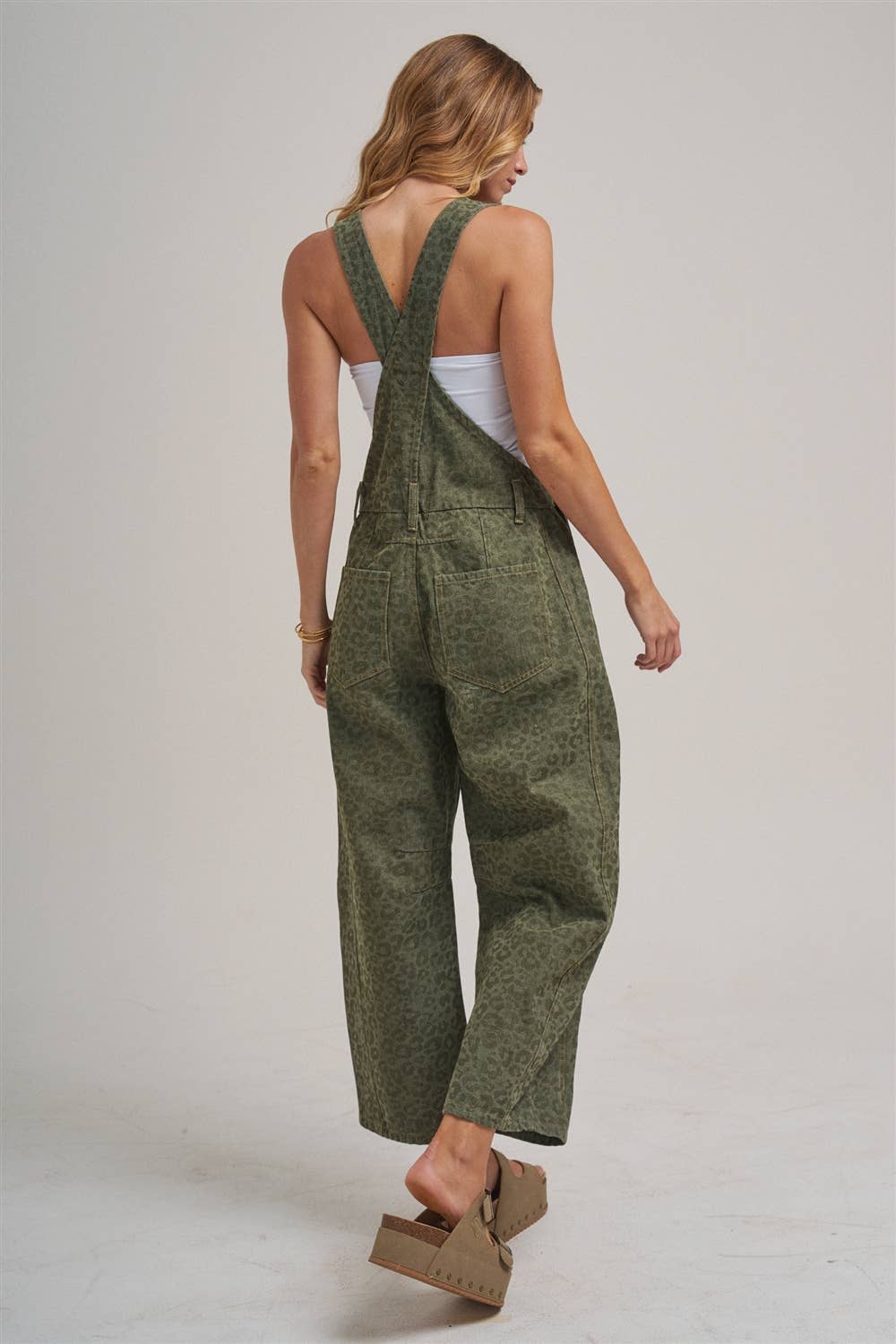 VINTAGE LEOPARD OVERALL JUMPSUIT - MOCHA