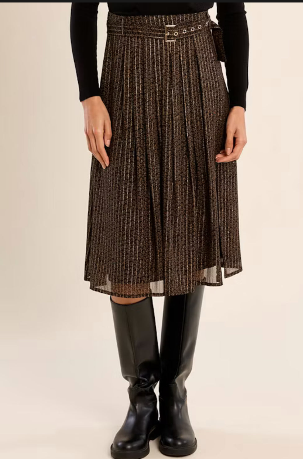 Black Faustine woven skirt