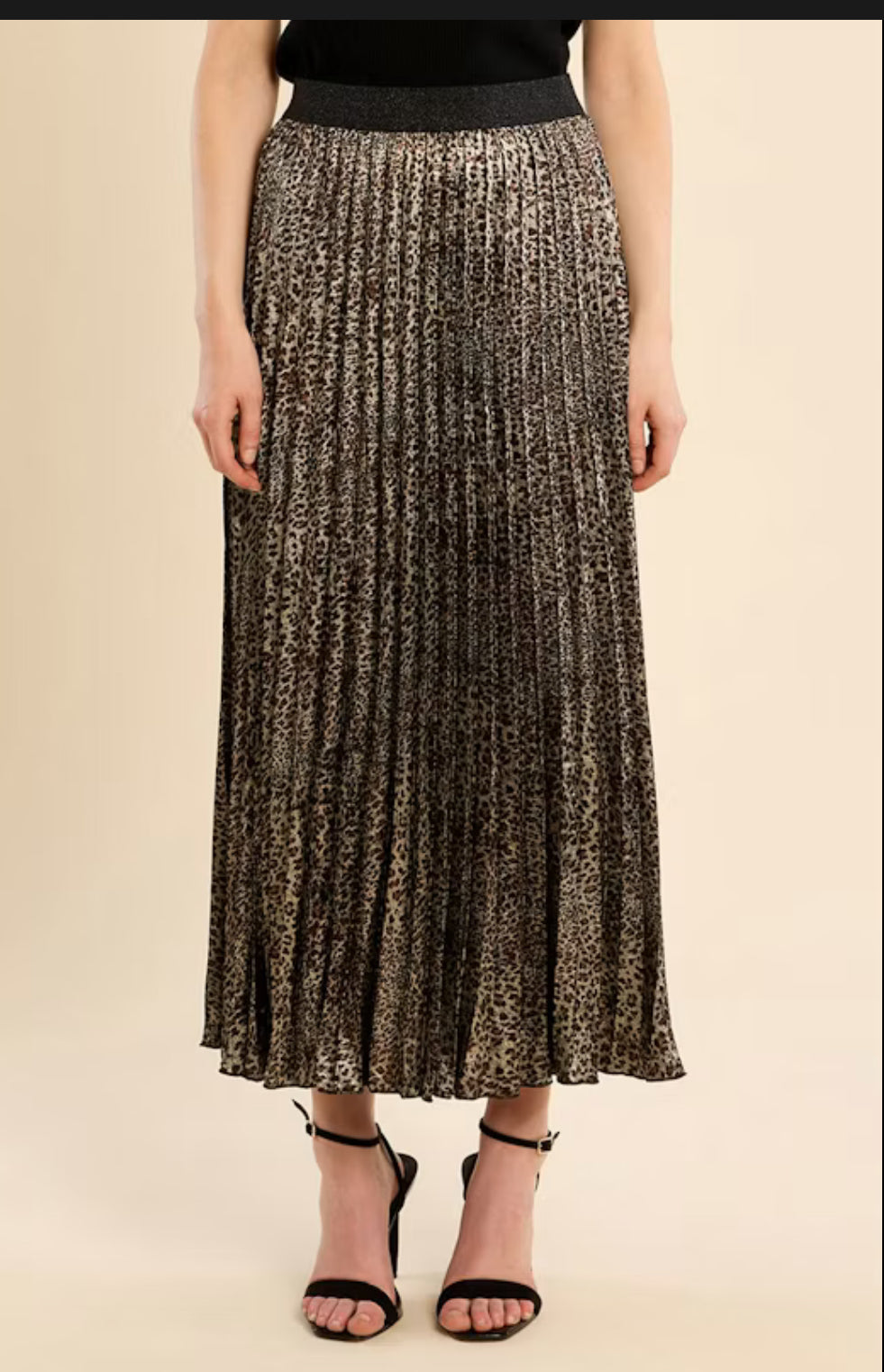Golden black leopard woven skirt￼