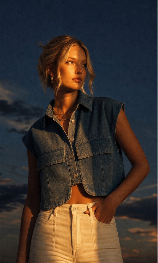 cropped denim top