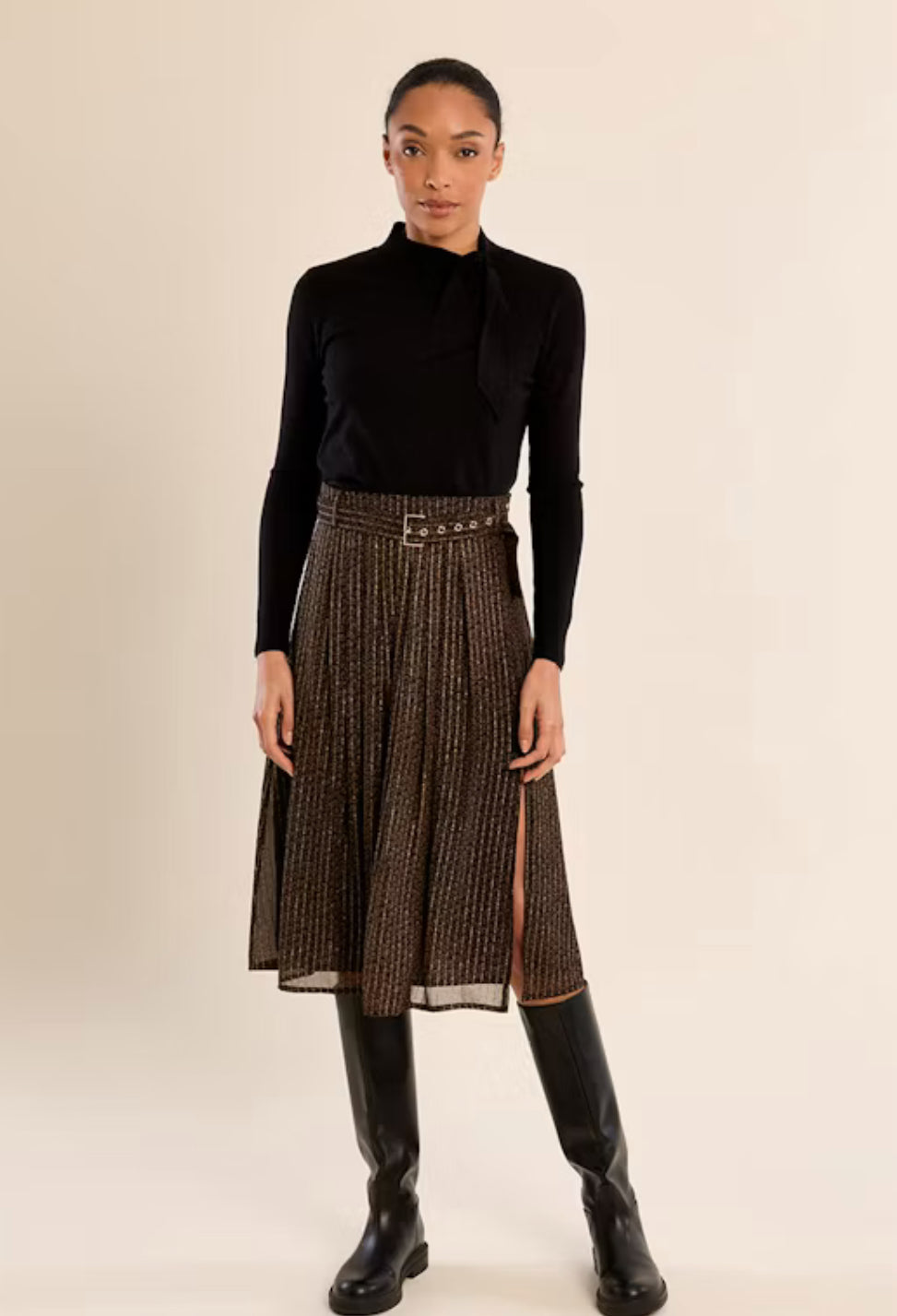 Black Faustine woven skirt