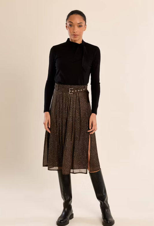Black Faustine woven skirt