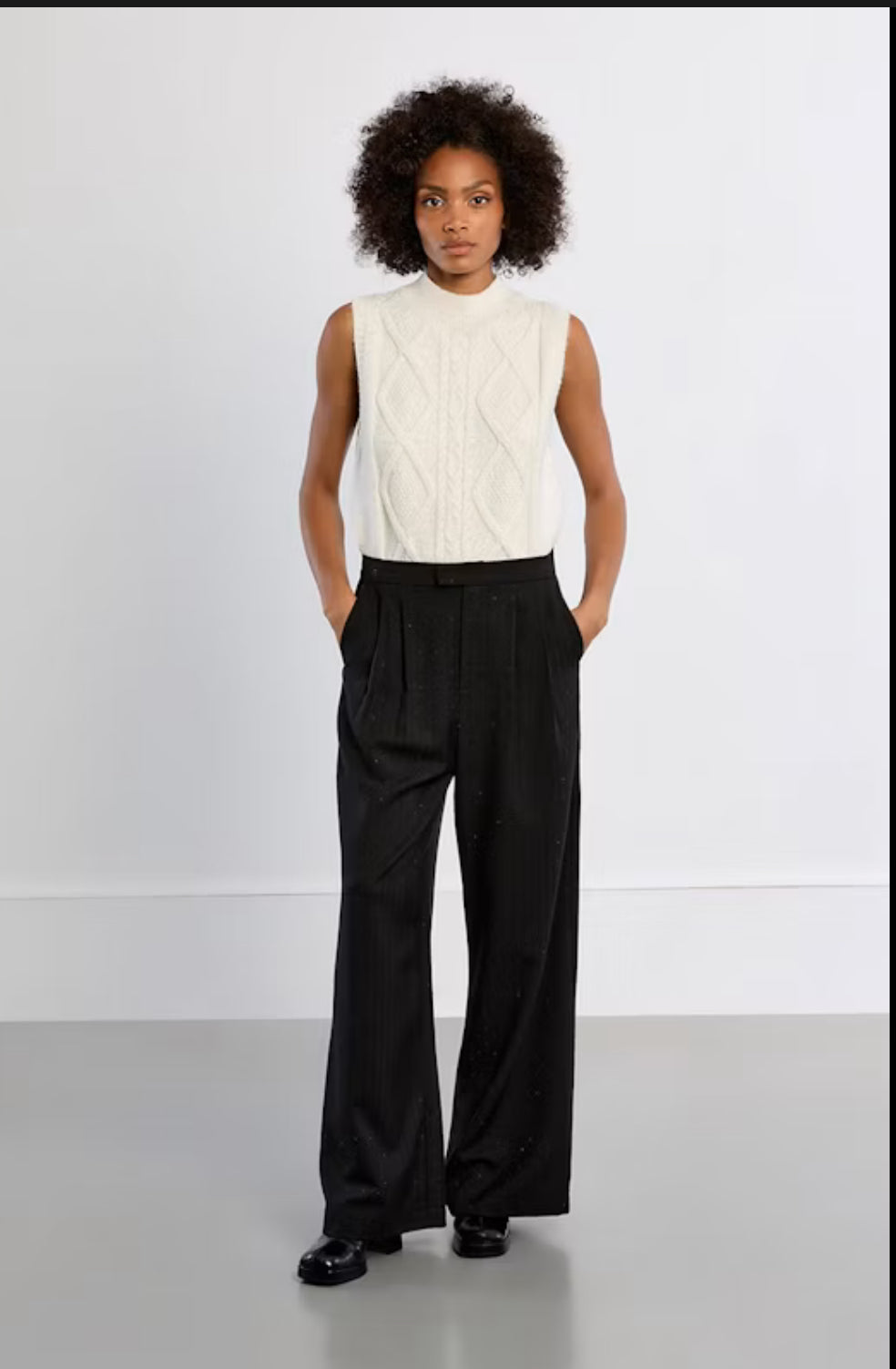 Black sparkle woven pants