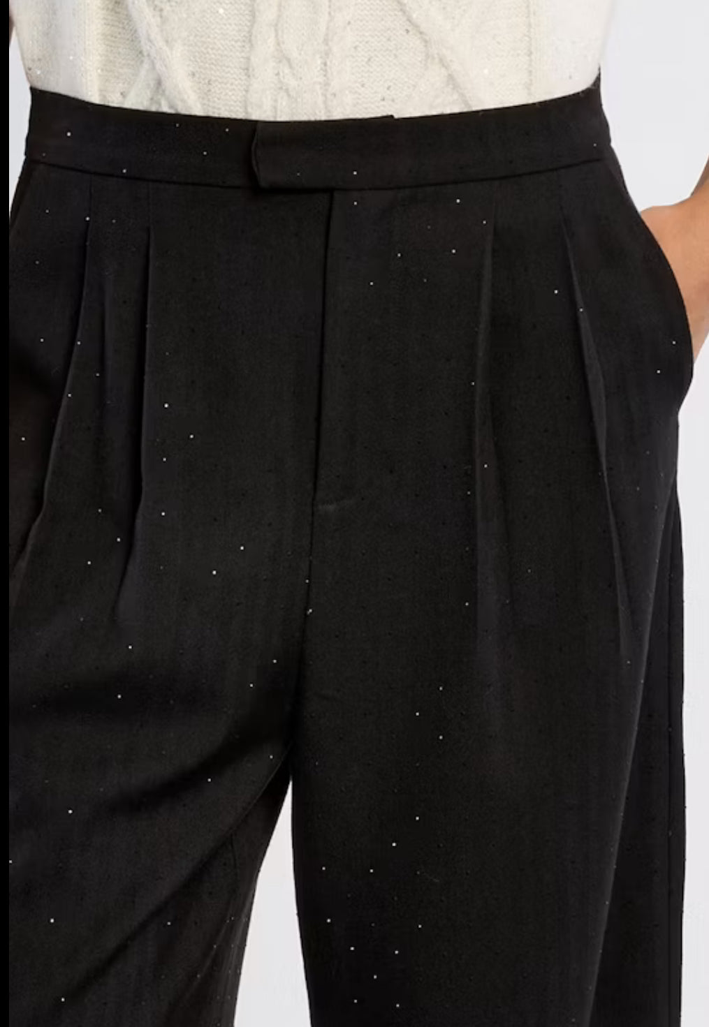 Black sparkle woven pants