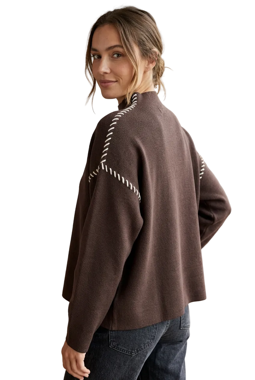 Zoe and Claire The Magnolia Stitch Duster chocolate brown