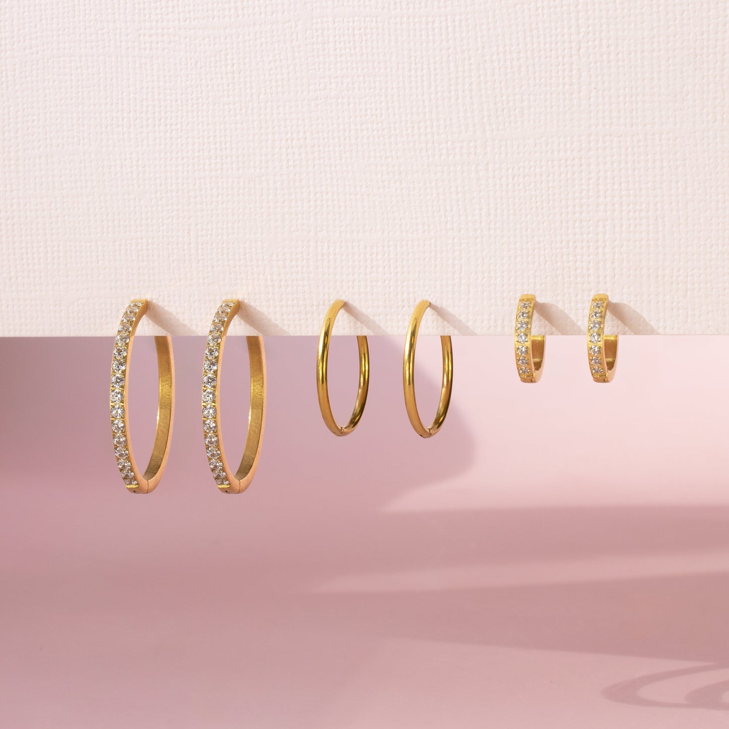 Medium Classic Diamond Hoop Earrings