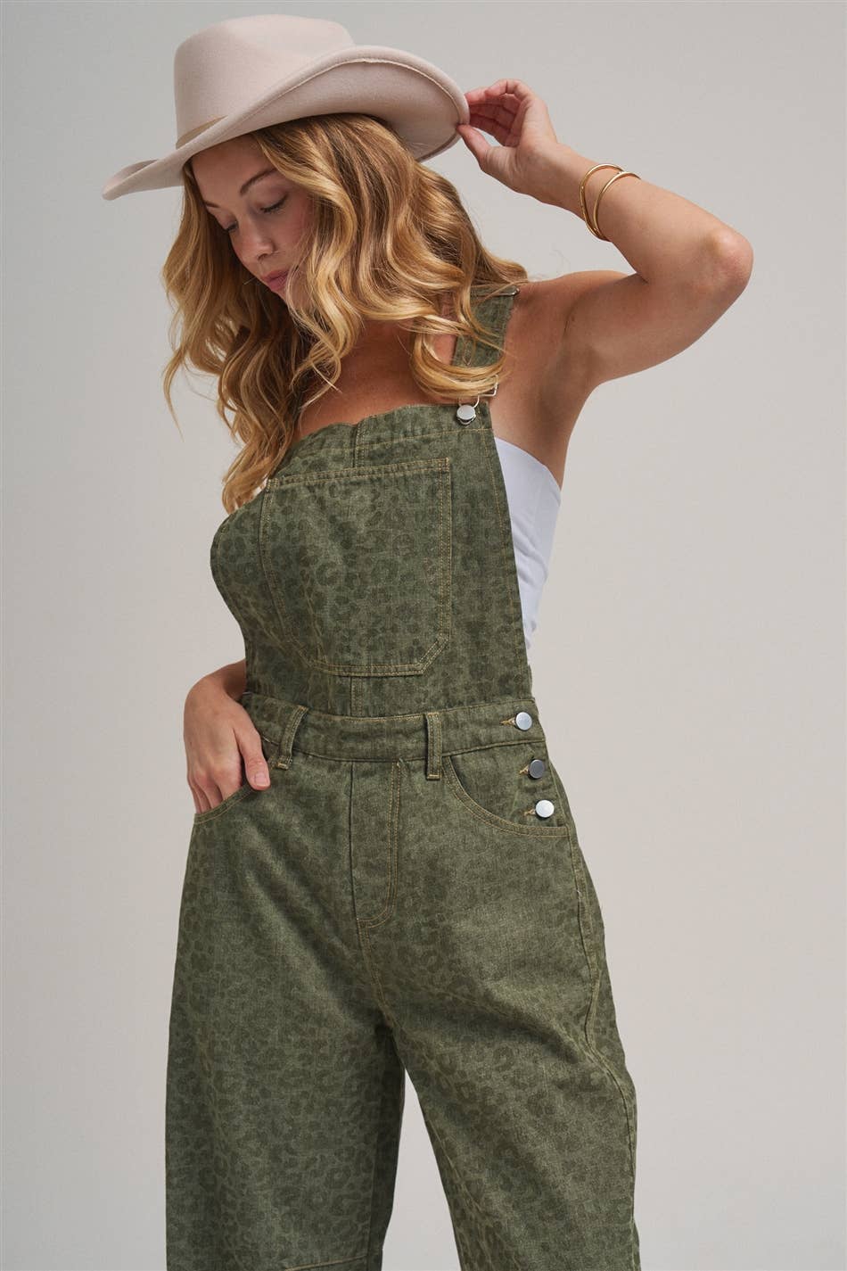 VINTAGE LEOPARD OVERALL JUMPSUIT - MOCHA