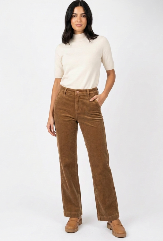 Risen brown corduroy pants