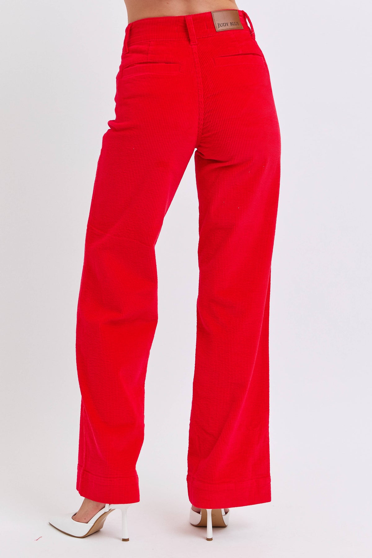 High Waisted Corduroy Trouser : Ruby