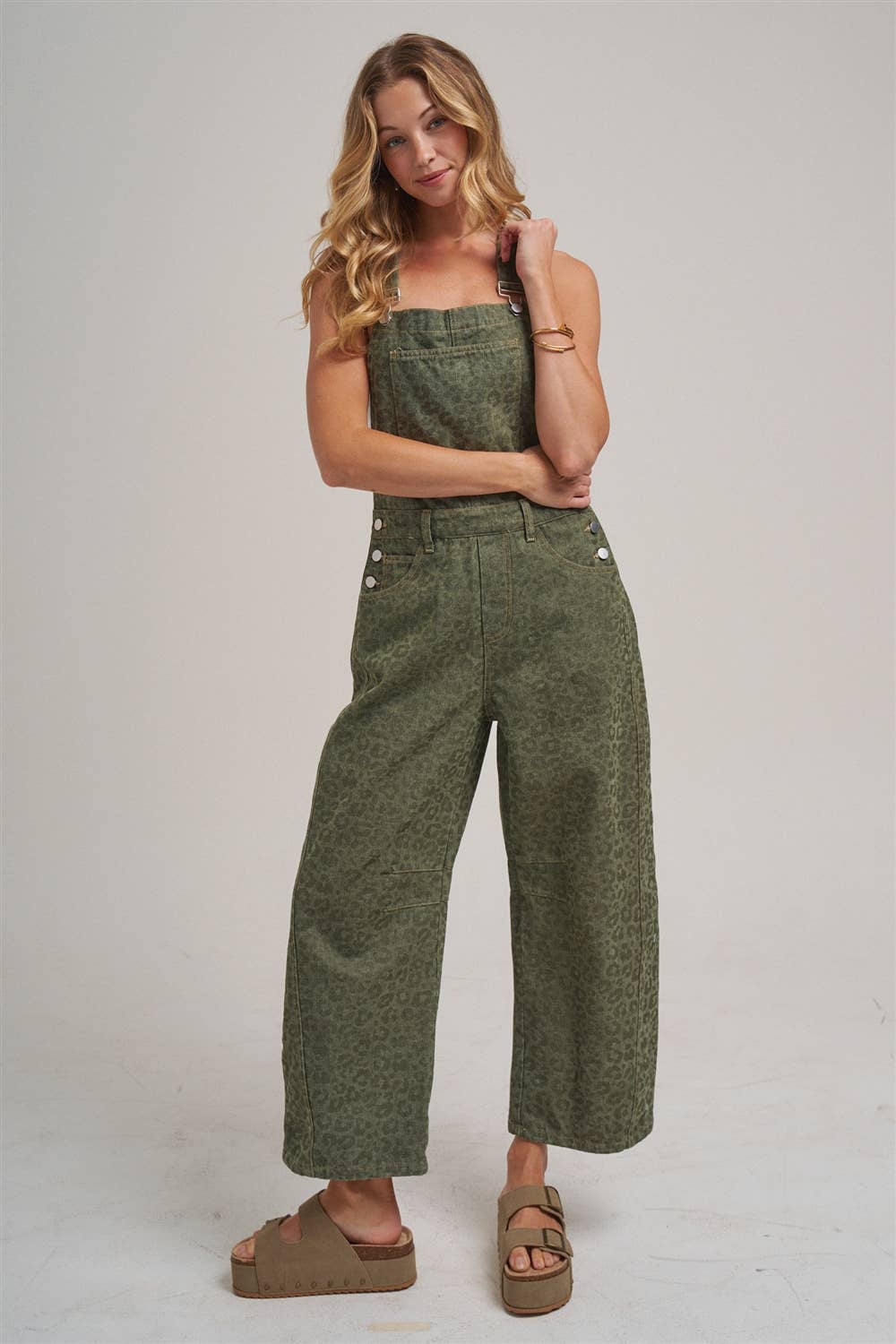VINTAGE LEOPARD OVERALL JUMPSUIT - MOCHA